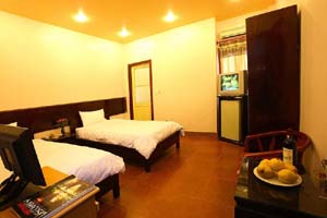 Standard double or twin with city view, private facilities (bath and shower), and breakfast
